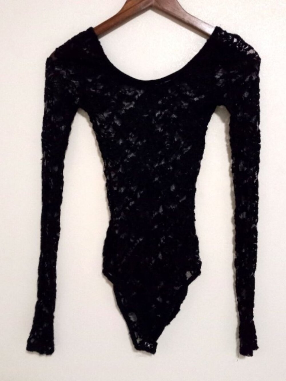Beautiful S Black Stretch Lace One Piece Body Suit